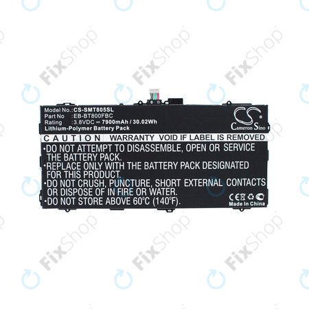 Baterie pro Samsung Galaxy Tab S 10.5, 7900mAh, Li-Pol, 3.8V, EB-BT800FBC, HQ