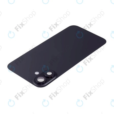 Apple iPhone 16 - Sklo Zadního Housingu + Sklíčko Kamery + Kovová Destička + Magsafe Magnet (Black)