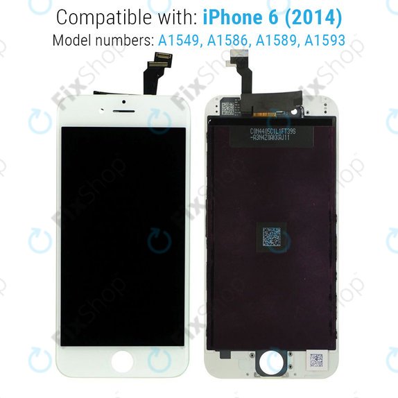 Displej pro iPhone 6, White, Dotykové sklo s rámem