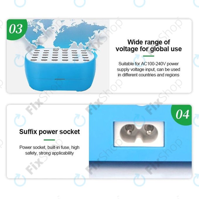 Relife RL-304M - Smart Servisní USB Stanice - 30x USB / 160W
