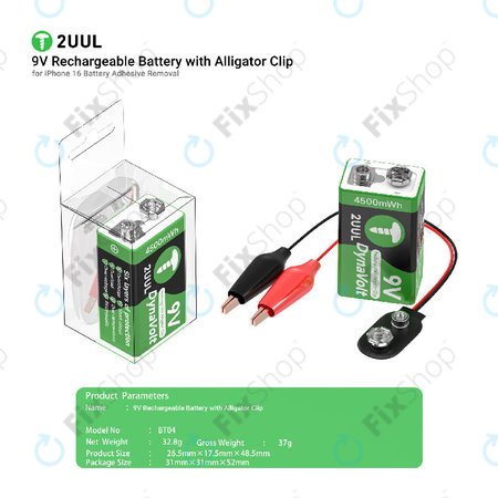 Krokosvorka s 9V elektro-spouští, 2UUL BT04