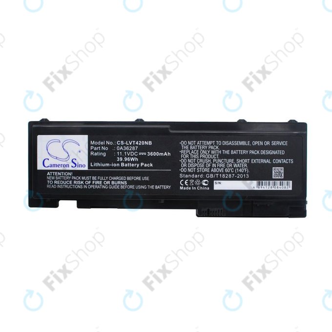 Baterie pro Lenovo Thinkpad T420s, T420si, 3600mAh, Li-Ion, 11.1V, 0A36287, HQ