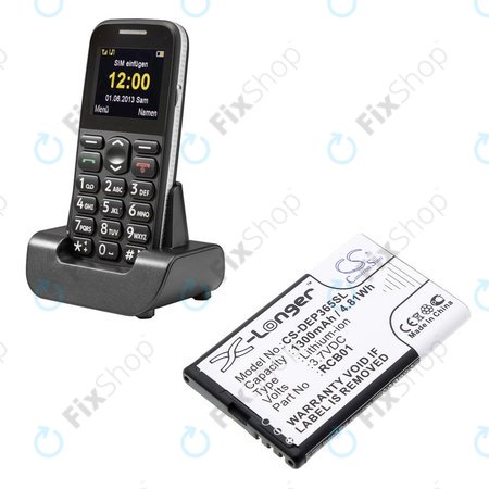 Baterie pro Doro Primo 365, 1300mAh, Li-Ion, 3.7V, RCB01, HQ