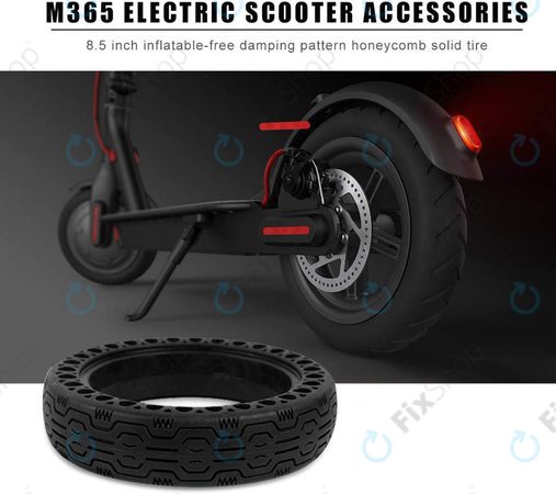 Xiaomi Mi Electric Scooter 1S, 2 M365, Essential, Pro, Pro 2 - Odolná Plná Bezdušová Pneumatika (Typ 2) (Black)
