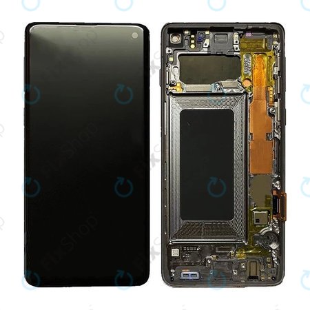 Samsung Galaxy S10 G973F - LCD Displej + Dotykové Sklo + Rám (Prism Black) OLED