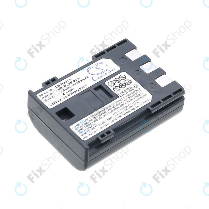 Baterie pro Canon EOS 350D, 400D, PowerShot S30, S60, S80, 600mAh, Li-Ion, 7.4V, NB-2LH, HQ