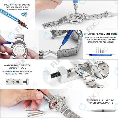 Sada hodinářských nástrojů na opravu hodinek - 185ks