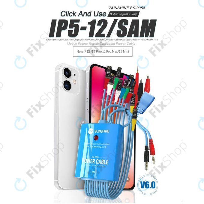 SunShine SS-905A - Sada Napájecích Kabelů (iPhone 5S - 12 Pro Max, Samsung)