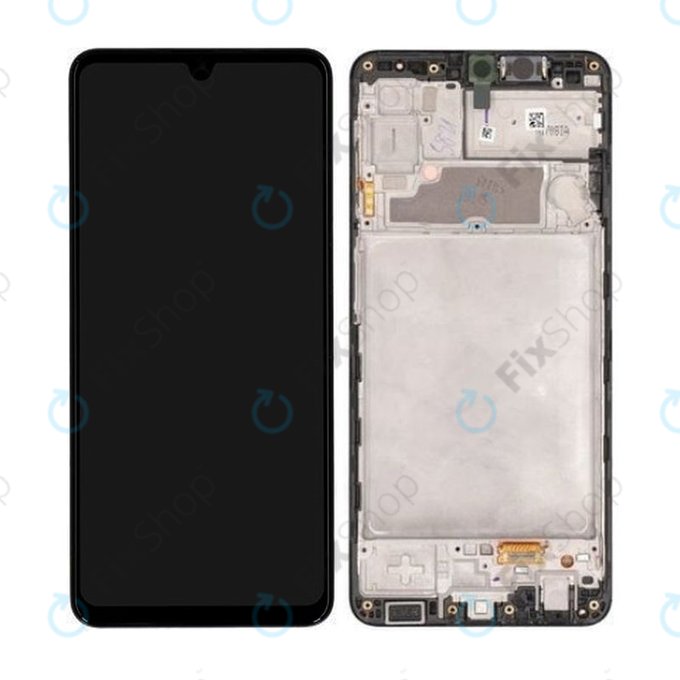 Samsung Galaxy A22 A225F - LCD Displej + Dotykové Sklo + Rám (Black) - GH82-25944A, GH82-26047A Genuine Service Pack