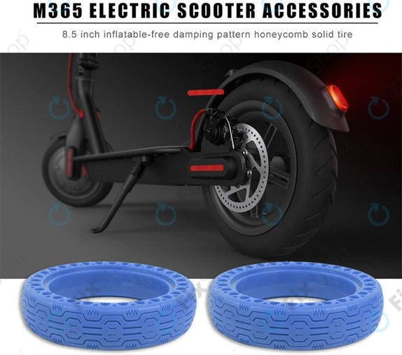 Xiaomi Mi Electric Scooter 1S, 2 M365, Essential, Pro, Pro 2 - Odolná Plná Bezdušová Pneumatika (Typ 1) (Blue)