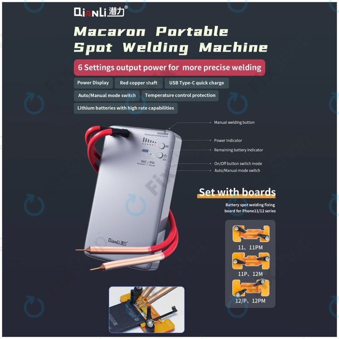 QianLi Macaron - Mikro Svářečka na Servis Flex Kabelů Baterií (iPhone 11 - 12 Pro Max)