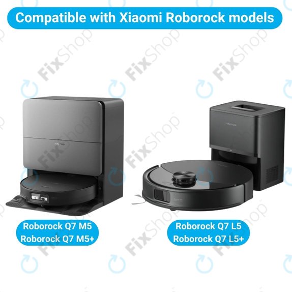 Sada náhradních dílů pro Xiaomi Roborock Q7 M5, Q7 M5+, Q7 L5, Q7 L5+ (1x Hlavní kartáč, 2x Filtr, 2x Boční kartáč)