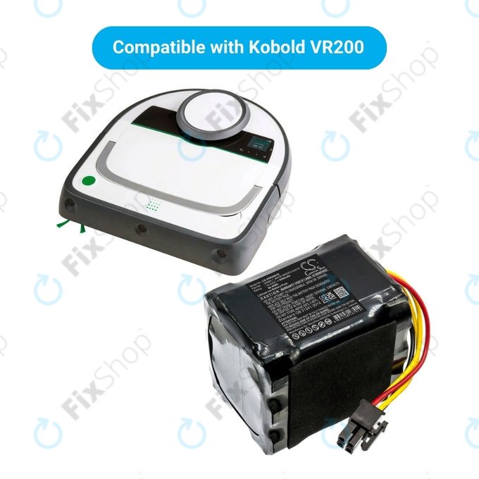 Vorwerk Kobold VR200 - Baterie 20884-1, 4NCR18650P2-C001A Li-Ion 14.4V 6000mAh HQ