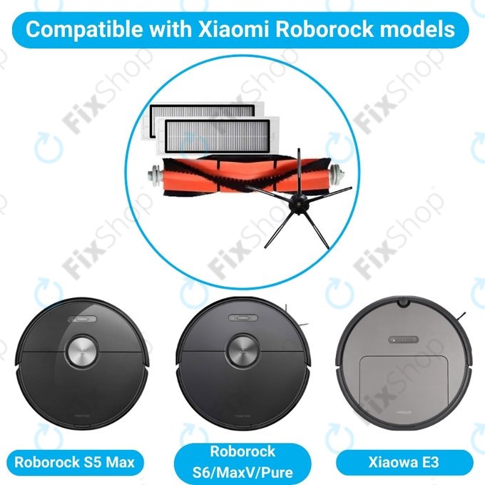 Xiaomi Roborock S5 Max, S6, S6 MaxV, S6 Pure, Xiaowa E3 - Standardní Set (Černý)