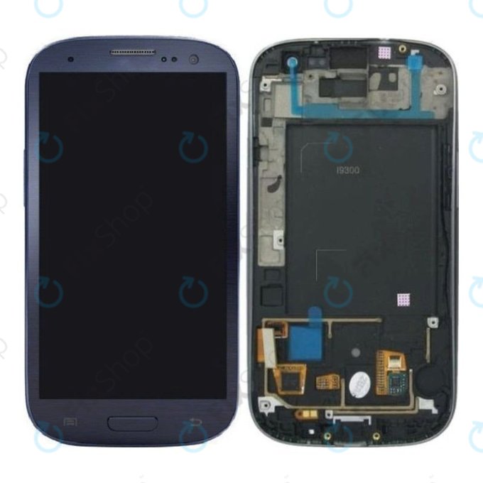 Samsung Galaxy S3 i9300 - LCD Displej + Dotykové Sklo + Rám (Pebble Blue) OLED