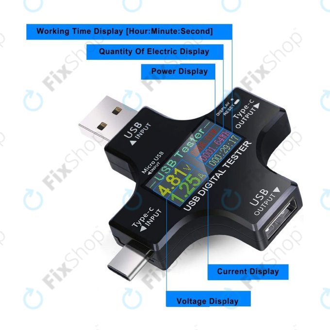 Eversame 2in1 - USB Tester a Multimetr (USB-C a USB 3.0)