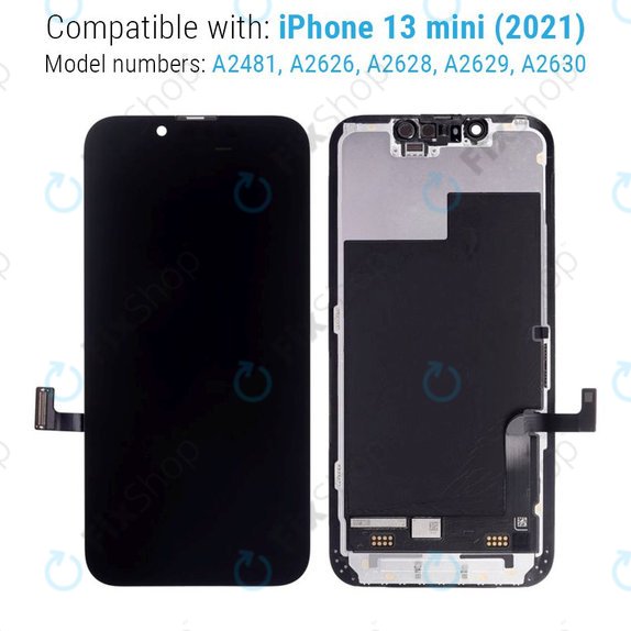 Displej Hard OLED pro iPhone 13 Mini, Dotykové sklo s rámem, FixPremium