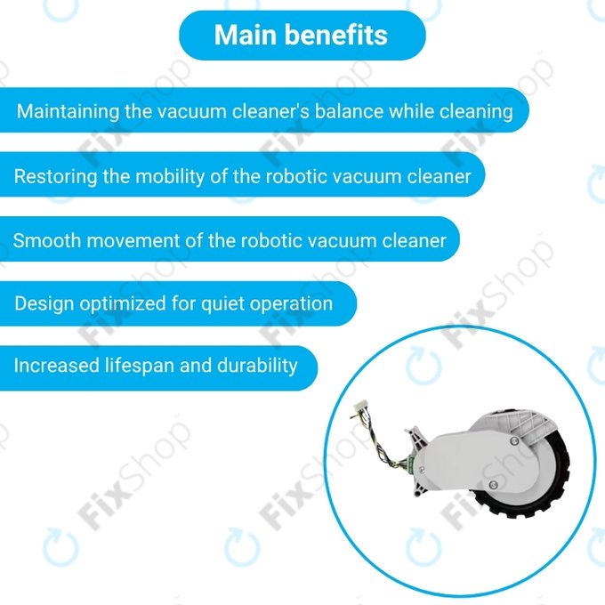 Xiaomi Robot Vacuum X20, S10, Dreame X30, X20, X10 Pro - Kolo s Motorem (Levé) (Bílé)