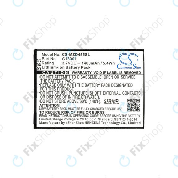 Baterie pro Navon Mizu D455, 1460mAh, Li-Ion, 3.7V, G13001, HQ