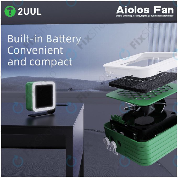 Odsavač kouře a ventilátor s LED osvětlením, 2UUL DA98