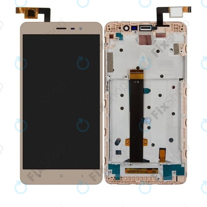 Xiaomi Redmi Note 3 - LCD Displej + Dotykové Sklo + Rám (Gold) TFT