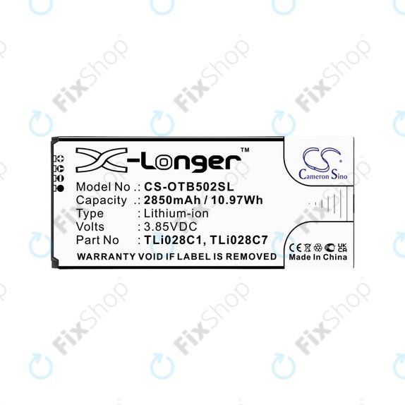 Baterie pro Alcatel 1b 2020, Alcatel Ot-5002a, 2850mAh, Li-Ion, 3.85V, TLI028C1, HQ