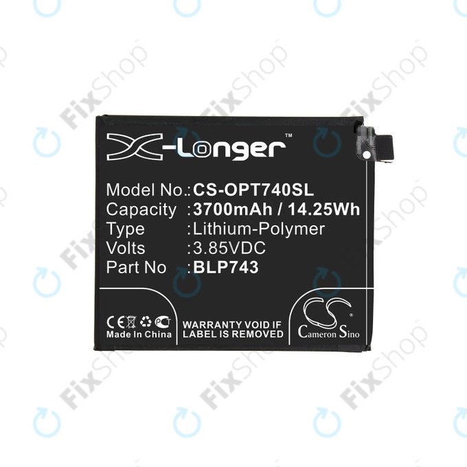 Baterie pro OnePlus 7T, 3700mAh, Li-Pol, 3.85 V, BLP743, HQ