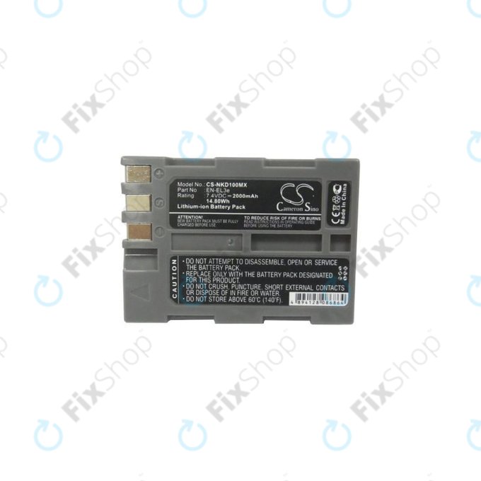 Nikon D50, D70, D80, D90, D100, D200, D300, D700, D900 - Baterie EN-EL3e Li-Ion 2000mAh HQ