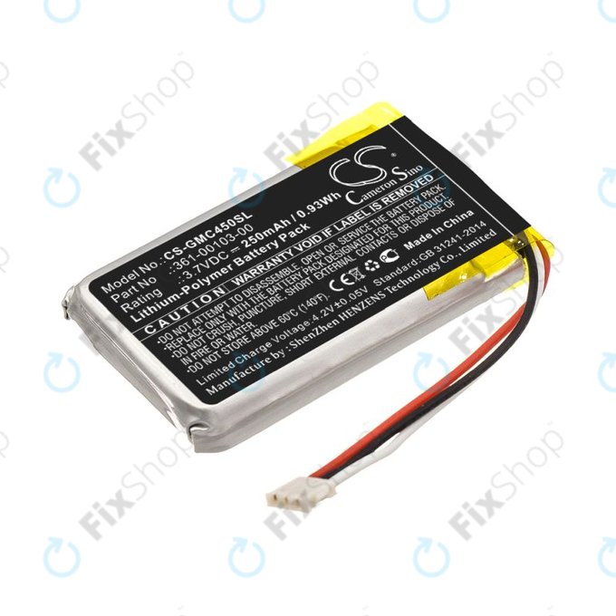 Baterie pro Garmin DashCam 45, DashCam 46, DashCam 55, DashCam 56, DashCam 66, 250mAh, Li-Pol, 3.7V, 361-00103-00, HQ