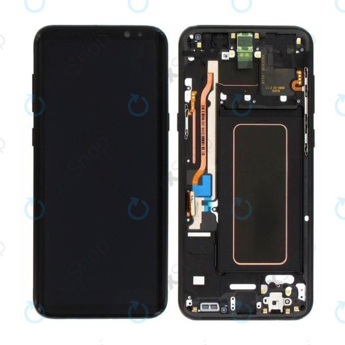 Samsung Galaxy S8 Plus G955F - LCD Displej + Dotykové Sklo + Rám (Midnight Black) - GH97-20470A, GH97-20564A, GH97-20565A Genuine Service Pack