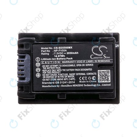 Baterie pro Sony Fdr-Ax33, Sony Fdr-Ax40, Sony Fdr-Ax45, Sony Fdr-Ax, 2050mAh, Li-Ion, 7.3V, NP-FV50A, HQ