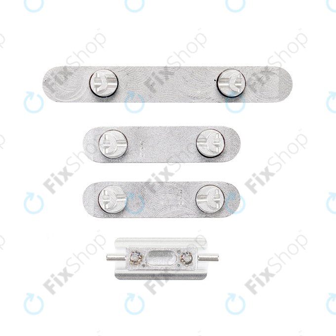 Apple iPhone XS - Set Tlačítek Hlasitosti + Zapínání + Tichého Režimu (Silver)