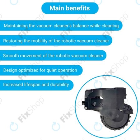 Xiaomi Dreame F9, Mi Robot Vacuum Mop (Mijia 1C), 2 Pro+ (Mijia 1T) - Kolo s Motorem (Pravé) (Černé)