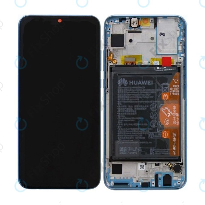 Huawei Honor 10 Lite - LCD Displej + Dotykové Sklo + Rám + Baterie (Sky Blue) - 02352HGU Genuine Service Pack