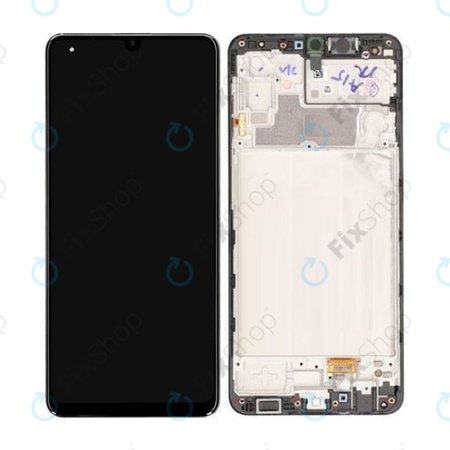 Samsung Galaxy M32 M325F - LCD Displej + Dotykové Sklo + Rám (Black) - GH82-25981A, GH82-26193A Genuine Service Pack