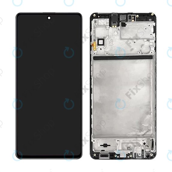 Samsung Galaxy M51 M515F - LCD Displej + Dotykové Sklo + Rám (Celestial Black) TFT