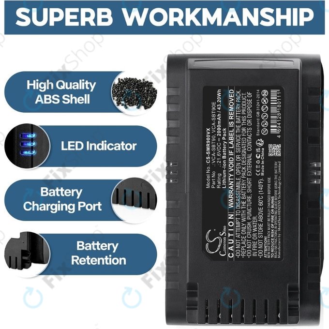 Samsung Jet 75, 75 Multi, 75 Premium, VS70, 90, VS9000 - Baterie VCA-SBT90, VCA-SBT90E, DJ96-00221A Li-Ion 21.6V 2000mAh HQ