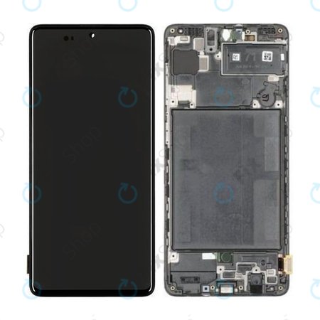 Samsung Galaxy A71 A715F - LCD Displej + Dotykové Sklo + Rám (Prism Crush Black) - GH82-22152A, GH82-22248A Genuine Service Pack