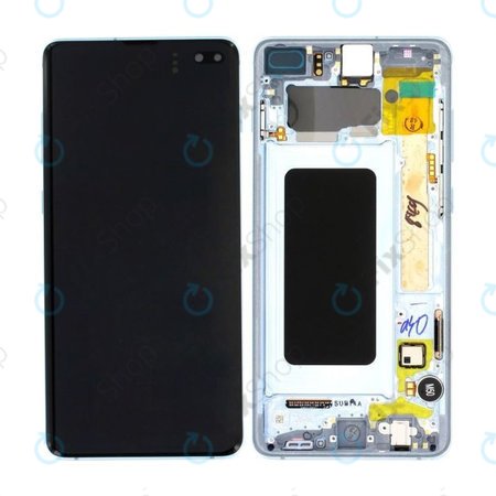 Samsung Galaxy S10 Plus G975F - LCD Displej + Dotykové Sklo + Rám (Prism Blue) - GH82-18849C, GH82-18834C Genuine Service Pack