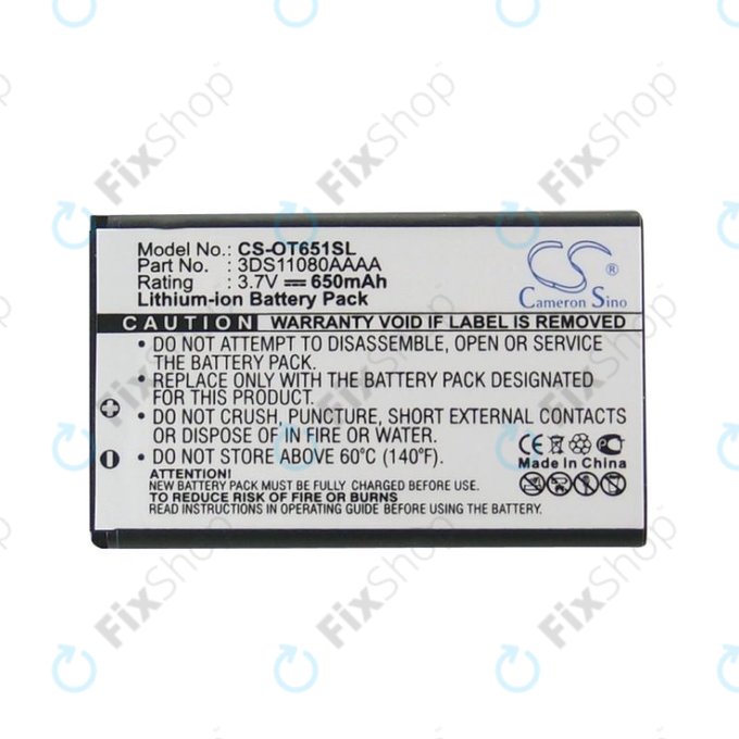 Baterie pro Alcatel Lollipops, 650mAh, Li-Ion, 3.7V, 3DS11080AAAA, HQ