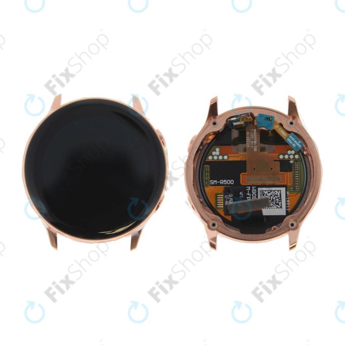 Samsung Galaxy Watch Active R500 - LCD Displej + Dotykové Sklo + Rám (Gold) - GH82-18797D Genuine Service Pack