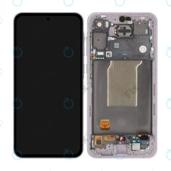 Samsung Galaxy A55 A556B - LCD Displej + Dotykové Sklo + Rám (Awesome Lilac) - GH82-34305C Genuine Service Pack