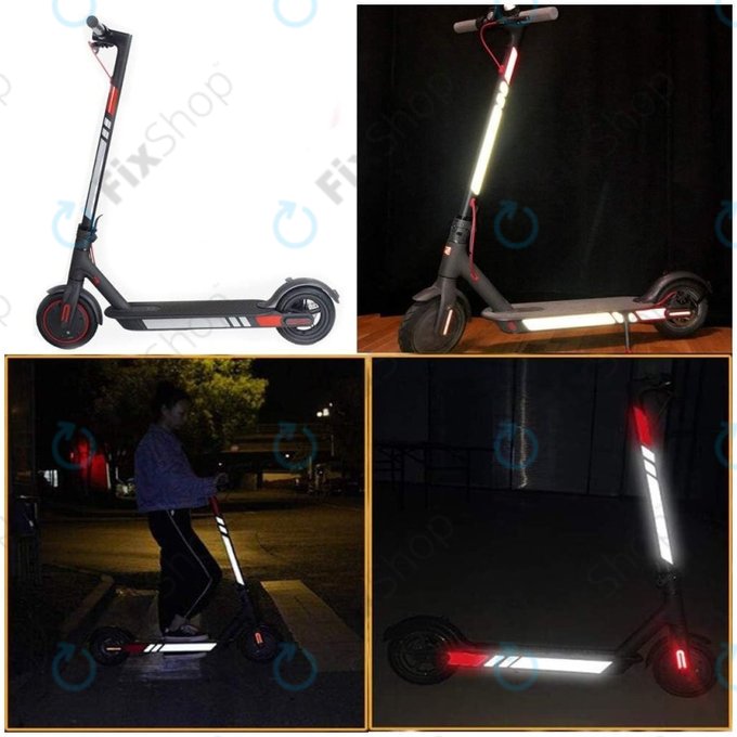 Xiaomi Mi Electric Scooter 1S, 2 M365, Essential, Pro, Pro 2 - Reflexní Nálepky (B)