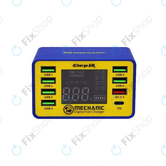 Mechanic iCharge 8M - USB Servisní Nabíjecí Stanice s USB-C a USB 3.0