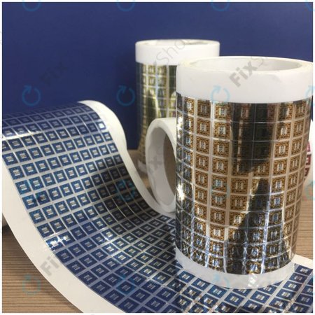 Žluté Holografické Bezpečnostní Lepky pro Mobilní Telefony, Tablety a Počítače (5 x 5mm) - 100ks