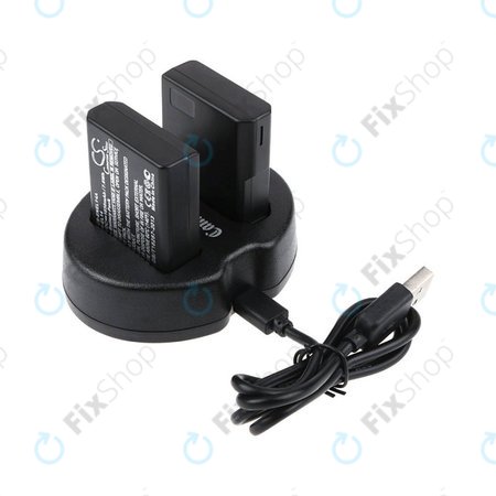 Baterie 2 ks s nabíječkou pro Nikon Coolpix P7000, P7700, D3100, D3200, D5100, 1030mAh, Li-Ion, 7.4V, EN-EL14, HQ