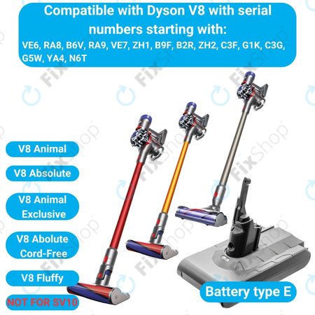 Dyson V8 - Baterie 215681, PM8-US-HFB1497A Li-Ion 21.6V 2800mAh HQ