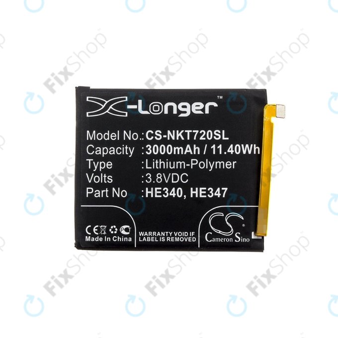 Baterie pro Nokia 7.1, 3000mAh, Li-Pol, 3.8 V, HE340, HQ