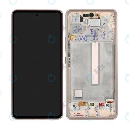 Samsung Galaxy A53 5G A536B - LCD Displej + Dotykové Sklo + Rám (Awesome Peach) - GH82-28024D, GH82-28025D Genuine Service Pack