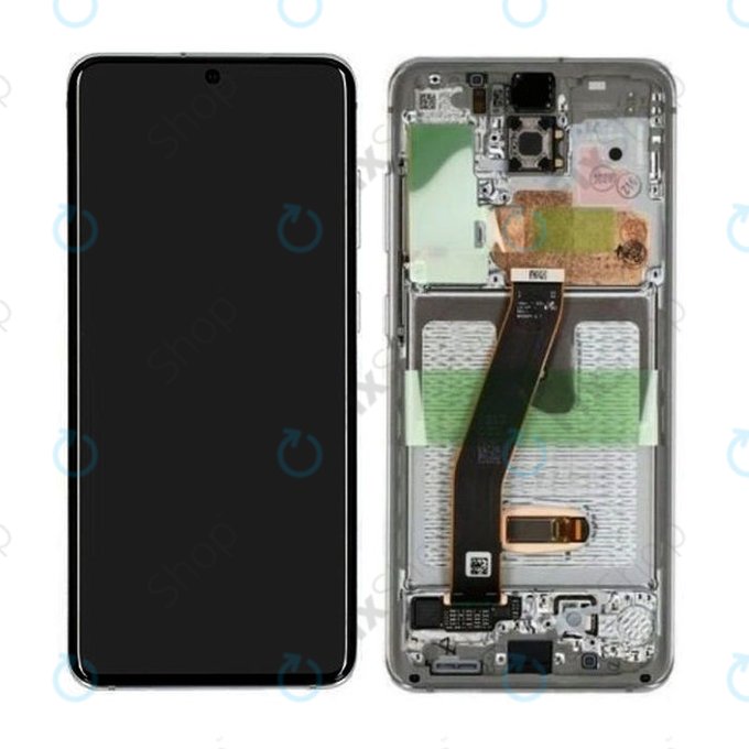 Samsung Galaxy S20 G980F - LCD Displej + Dotykové Sklo + Rám (Cloud White) - GH82-22123B, GH82-22131B Genuine Service Pack
